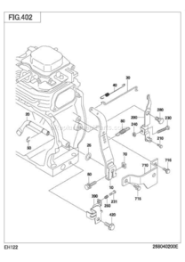 Governor,Operation Diagram and Parts List for EH122D46040  Subaru Engine
