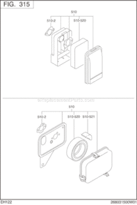 Page D Diagram and Parts List for EH122D46051  Subaru Engine
