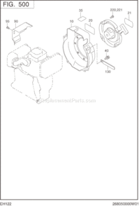 Cooling,Starting Diagram and Parts List for EH122D46051  Subaru Engine