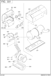Page E Diagram and Parts List for EH122D46130  Subaru Engine
