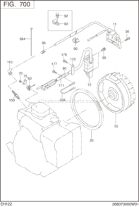 Electric Device Diagram and Parts List for EH122D46200  Subaru Engine
