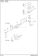 Crankshaft,Piston Diagram and Parts List for EH122D46420  Subaru Engine