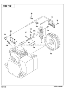 Electric Device Diagram and Parts List for EH122D52030  Subaru Engine