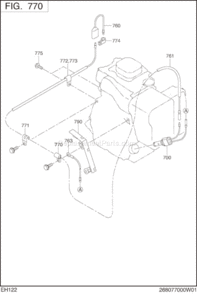 Oil Sensor Diagram and Parts List for EH122YD1120  Subaru Engine
