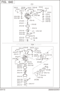 Page K Diagram and Parts List for EH172B41300  Subaru Engine
