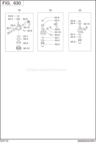 Page J Diagram and Parts List for EH172B60200  Subaru Engine