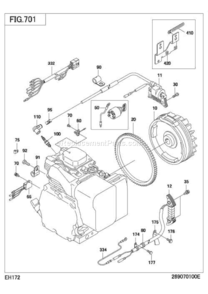 Electric Device Diagram and Parts List for EH172B75510  Subaru Engine