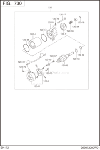 Page N Diagram and Parts List for EH172BS0240  Subaru Engine