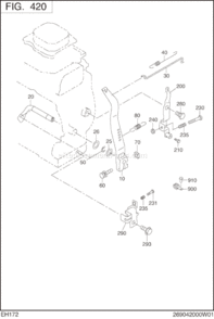 Governor,Operation Diagram and Parts List for EH172BS7100  Subaru Engine