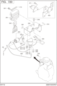 Page M Diagram and Parts List for EH172BS7230  Subaru Engine