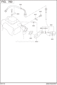 Solenoid Diagram and Parts List for EH172D23000  Subaru Engine