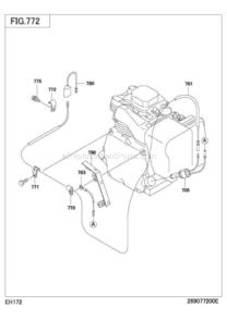Oil Sensor Diagram and Parts List for EH172D26510  Subaru Engine