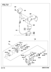 Starting Motor Diagram and Parts List for EH172DS7010  Subaru Engine