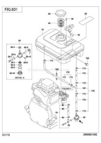 Fuel Lubricant Diagram and Parts List for EH172DS7010  Subaru Engine