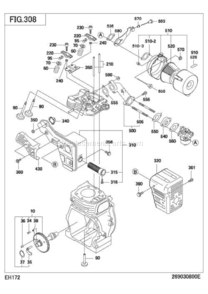 Intake Exhaust Diagram and Parts List for EH172YD2500  Subaru Engine