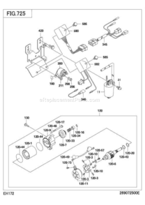 Starting Motor Diagram and Parts List for EH172YS9900  Subaru Engine