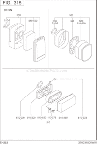 Page D Diagram and Parts List for EH252B00010  Subaru Engine