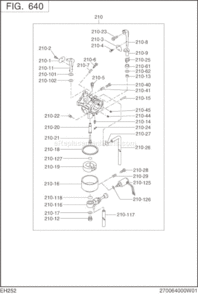 Page K Diagram and Parts List for EH252B15000  Subaru Engine