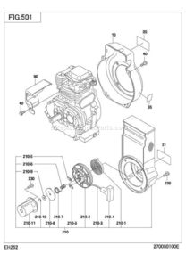 Colling,Starting Diagram and Parts List for EH252B76000  Subaru Engine