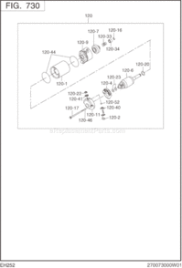 Page N Diagram and Parts List for EH252BS7250  Subaru Engine