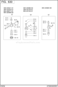 Page J Diagram and Parts List for EH252DS6110  Subaru Engine