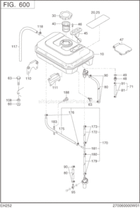 Fuel Lubricant Diagram and Parts List for EH252DS6290  Subaru Engine