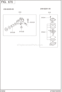 Page J Diagram and Parts List for EH252YS7103  Subaru Engine