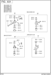 Page J Diagram and Parts List for EH340B00331  Subaru Engine