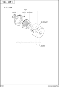 Page D Diagram and Parts List for EH340D63010  Subaru Engine