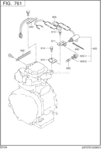 Page M Diagram and Parts List for EH340DS2930  Subaru Engine