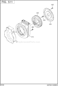 Part Location Diagram of 246-54101-03 Subaru Cooling Blower