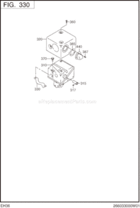 Page E Diagram and Parts List for EH360D00210  Subaru Engine