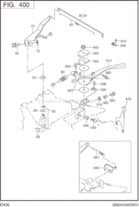 Governor,Operation Diagram and Parts List for EH360D00220  Subaru Engine