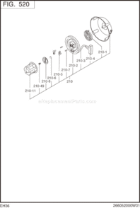 Page H Diagram and Parts List for EH360D10100  Subaru Engine