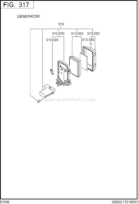 Page D Diagram and Parts List for EH360DS2120  Subaru Engine