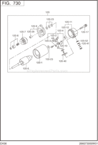 Page N Diagram and Parts List for EH360DS2150  Subaru Engine