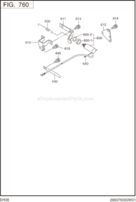 Page O Diagram and Parts List for EH360DS2150  Subaru Engine