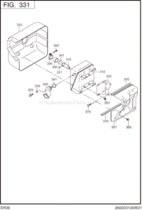 Page E Diagram and Parts List for EH360DS2330  Subaru Engine