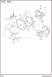 Cooling,Starting Diagram and Parts List for EH360DS5230  Subaru Engine
