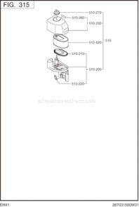 Page D Diagram and Parts List for EH410D00150  Subaru Engine