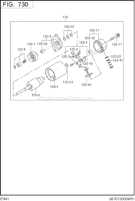 Page M Diagram and Parts List for EH410D21030  Subaru Engine
