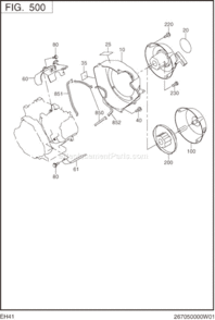 Cooling,Starting Diagram and Parts List for EH410D21030  Subaru Engine