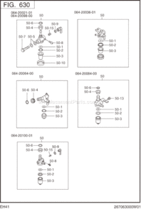 Page J Diagram and Parts List for EH410D24010  Subaru Engine