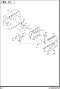 Page E Diagram and Parts List for EH410D24010  Subaru Engine