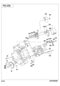 Intake Exhaust Group Diagram and Parts List for EH410D53010  Subaru Engine