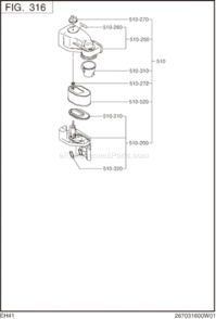 Page D Diagram and Parts List for EH410D65330  Subaru Engine