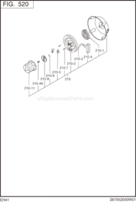 Page H Diagram and Parts List for EH410DS6260  Subaru Engine