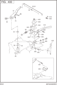 Governor,Operation Diagram and Parts List for EH410DS7110  Subaru Engine