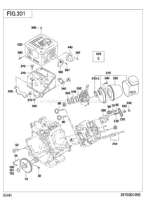 Intake Exhaust Group Diagram and Parts List for EH410YS7300  Subaru Engine