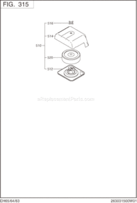 Page D Diagram and Parts List for EH650DA0010  Subaru Engine